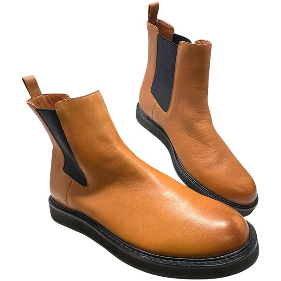 J. Crew Caramel Brown Refined Leather Chelsea Boots **NWOB** - Picture 1 of 10